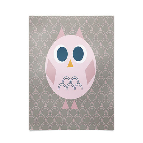 Vy La Geo Owl Solo Pink Poster
