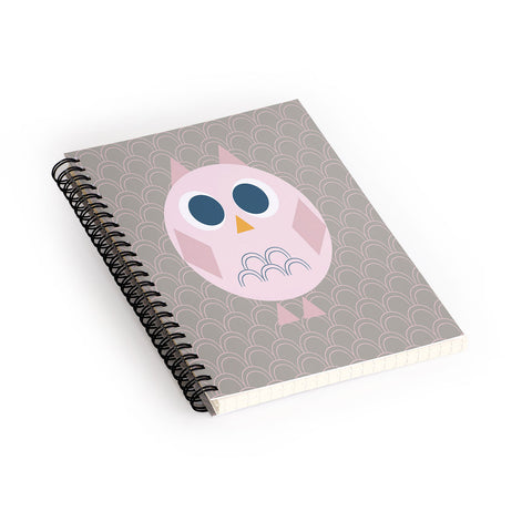 Vy La Geo Owl Solo Pink Spiral Notebook