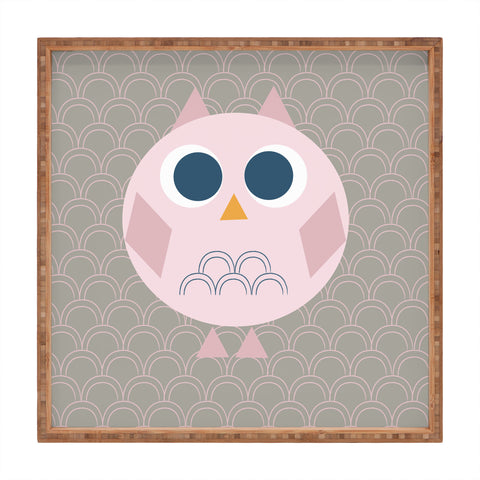 Vy La Geo Owl Solo Pink Square Tray