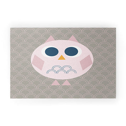 Vy La Geo Owl Solo Pink Welcome Mat