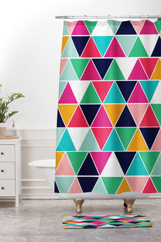 Vy La Love Triangle Shower Curtain And Mat