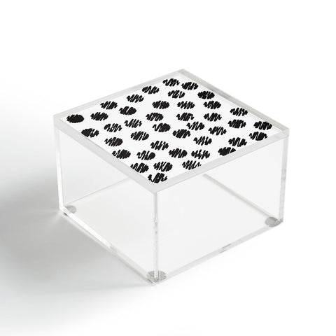Vy La Polka Dot Scribbles Black and White Acrylic Box