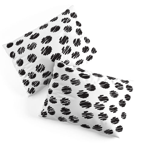 Vy La Polka Dot Scribbles Black and White Pillow Shams