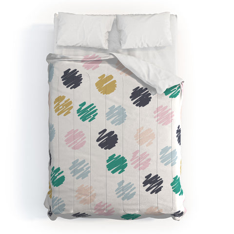 Vy La Polka Dot Scribbles Pastels Comforter