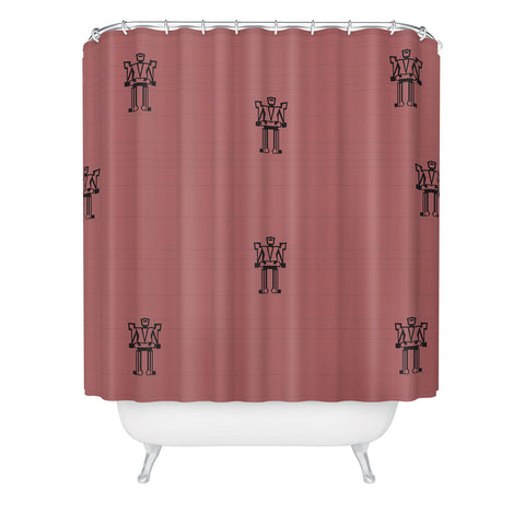 Vy La robot stripe custom Shower Curtain