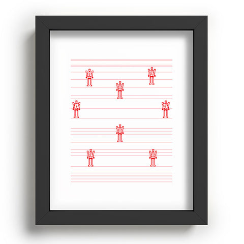 Vy La Robots And Stripes Recessed Framing Rectangle