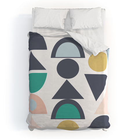 Vy La See The Shapes Pastels Duvet Cover