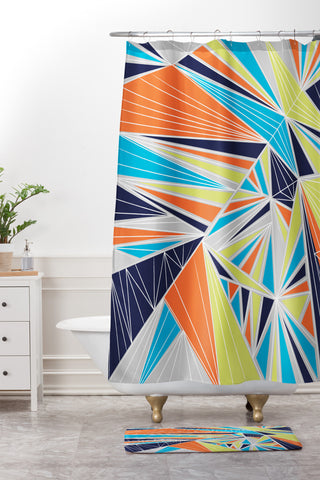 Vy La Tech It Out Retro Shower Curtain And Mat