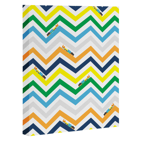 Vy La Train Chevron Art Canvas