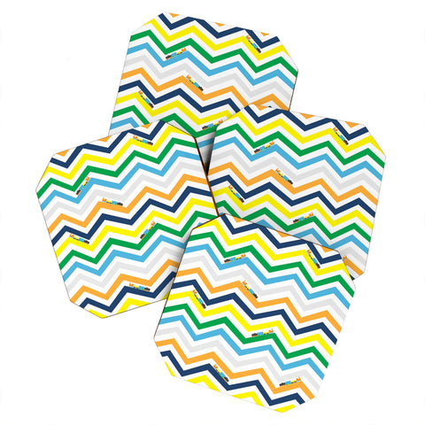 Vy La Train Chevron Coaster Set