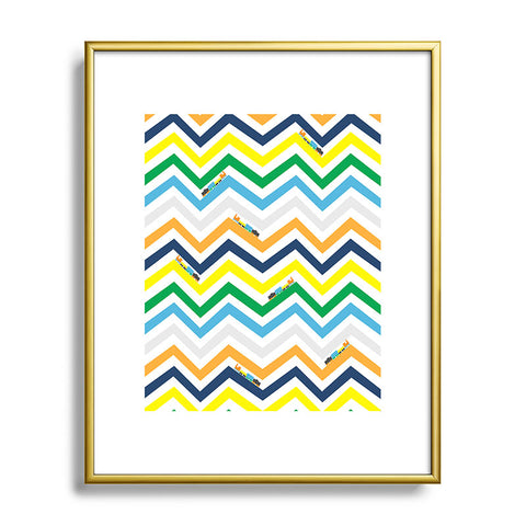 Vy La Train Chevron Metal Framed Art Print