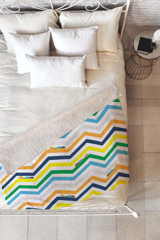 Vy La Train Chevron Fleece Throw Blanket