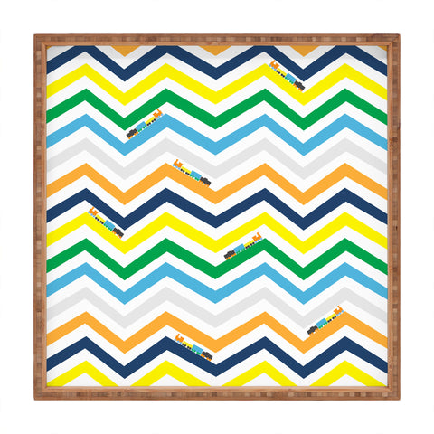 Vy La Train Chevron Square Tray