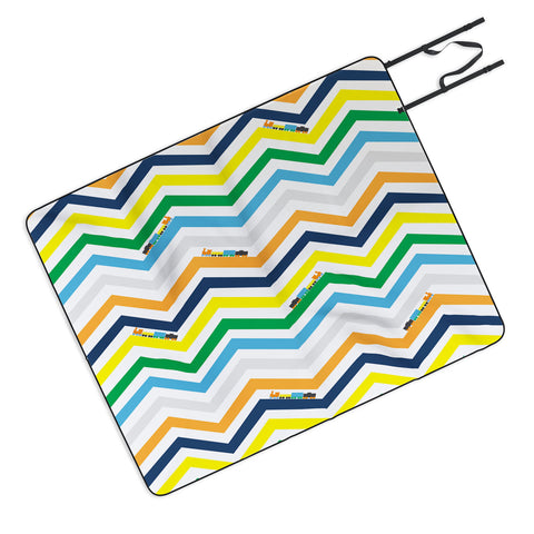 Vy La Train Chevron Picnic Blanket