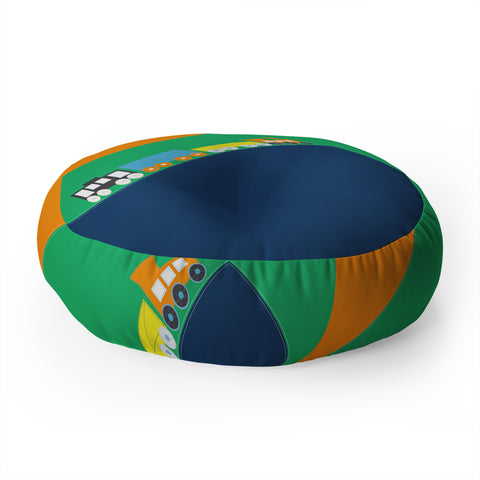 Vy La Train Orange Floor Pillow Round