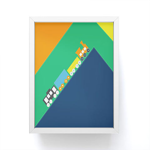 Vy La Train Orange Framed Mini Art Print