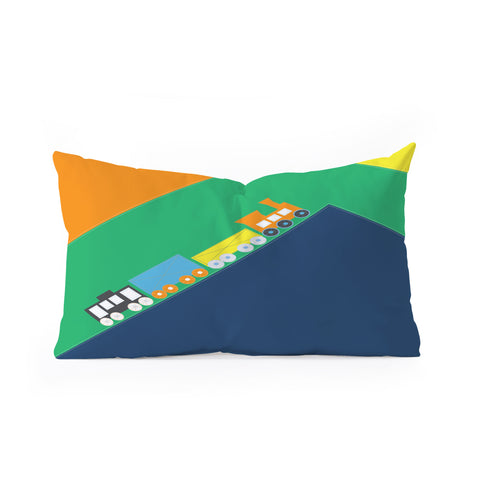 Vy La Train Orange Oblong Throw Pillow