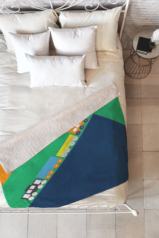 Vy La Train Orange Fleece Throw Blanket