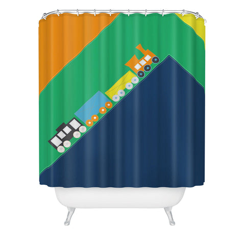 Vy La Train Orange Shower Curtain