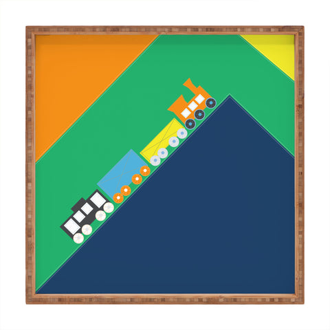 Vy La Train Orange Square Tray
