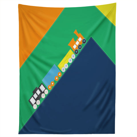 Vy La Train Orange Tapestry