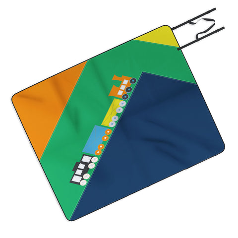 Vy La Train Orange Picnic Blanket