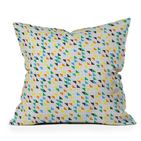 Vy La Triangles Train Throw Pillow
