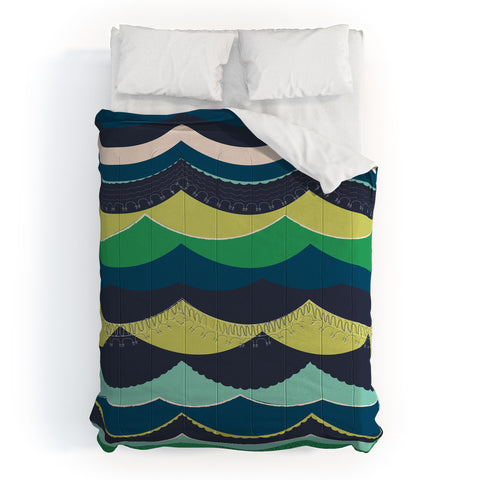 Vy La Unwavering Love Blue Green Comforter