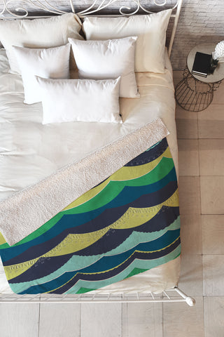 Vy La Unwavering Love Blue Green Fleece Throw Blanket