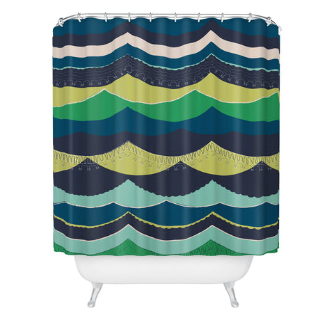 Vy La Unwavering Love Blue Green Shower Curtain