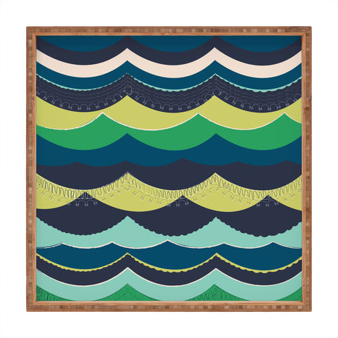 Vy La Unwavering Love Blue Green Square Tray