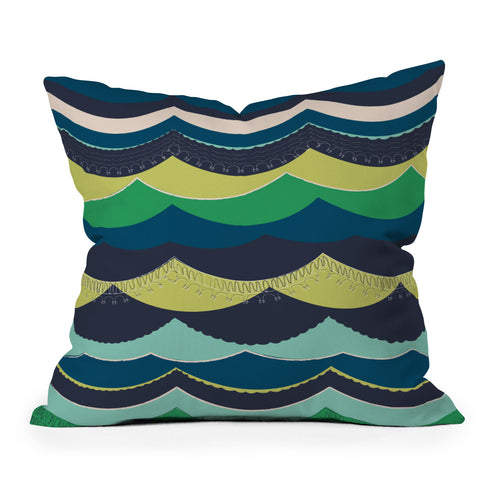 Vy La Unwavering Love Blue Green Throw Pillow