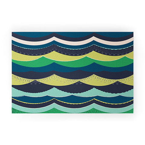 Vy La Unwavering Love Blue Green Welcome Mat