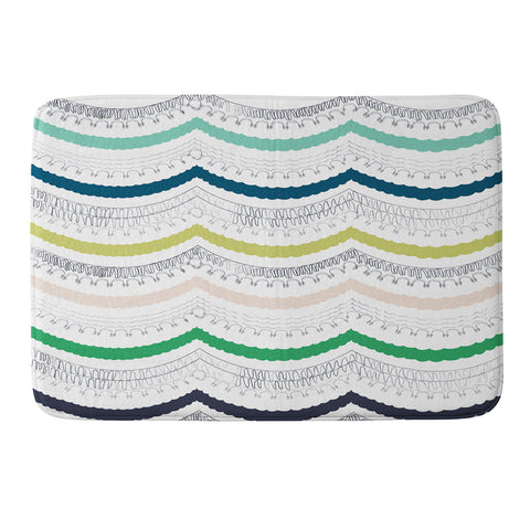 Vy La Unwavering Love Blue White Memory Foam Bath Mat