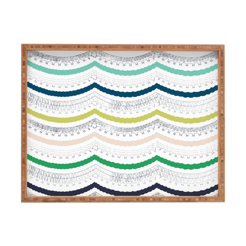 Vy La Unwavering Love Blue White Rectangular Tray