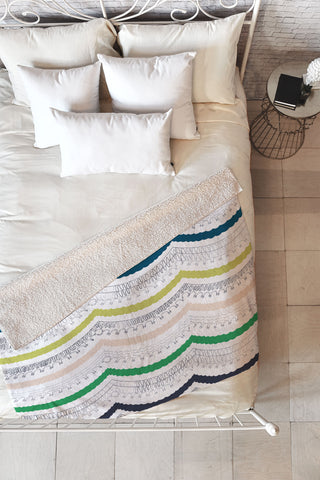 Vy La Unwavering Love Blue White Fleece Throw Blanket