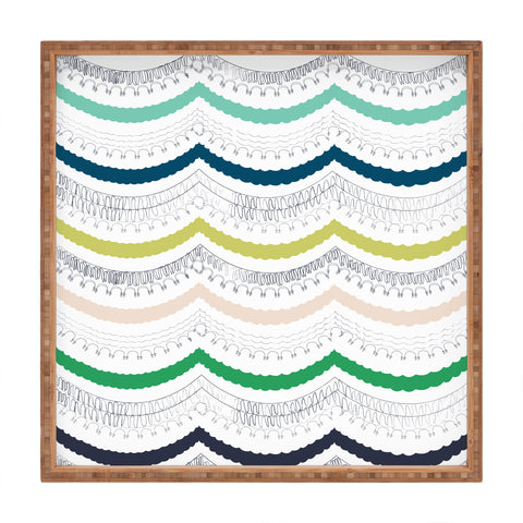 Vy La Unwavering Love Blue White Square Tray