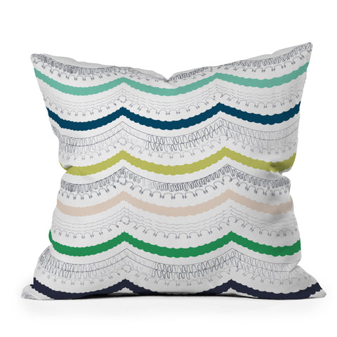 Vy La Unwavering Love Blue White Throw Pillow