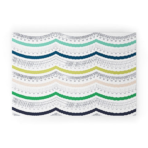 Vy La Unwavering Love Blue White Welcome Mat