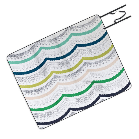 Vy La Unwavering Love Blue White Picnic Blanket