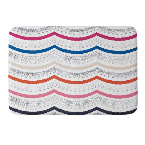 Vy La Unwavering Love Pink White Memory Foam Bath Mat