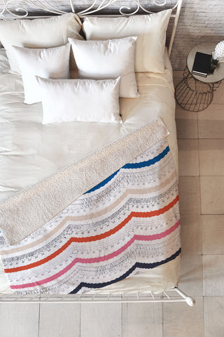 Vy La Unwavering Love Pink White Fleece Throw Blanket