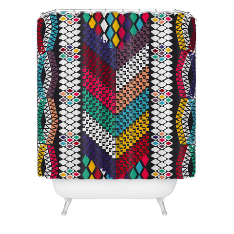 Vy La Vibrant Tribal Shower Curtain
