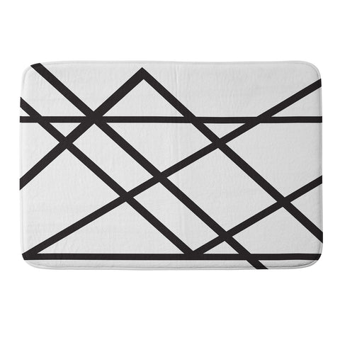 Vy La White and Black Lines Memory Foam Bath Mat