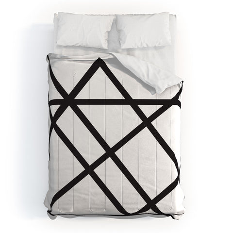 Vy La White and Black Lines Comforter