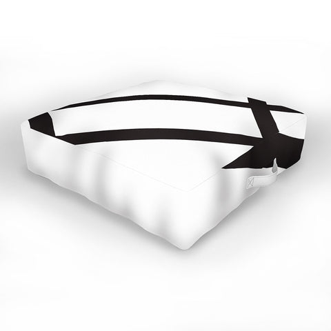 Vy La White and Black Lines Outdoor Floor Cushion