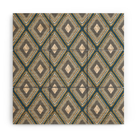 Vy La Woodland Diamond Blue Wood Wall Mural