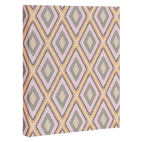Vy La Woodland Diamond Pink Art Canvas