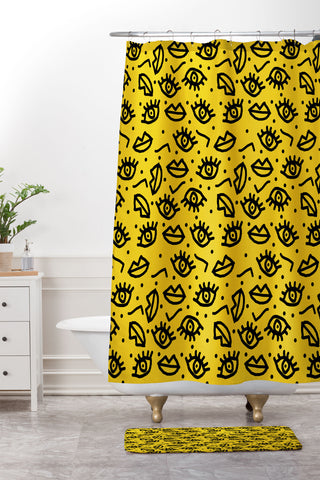 Wacka Designs Face Time Shower Curtain And Mat