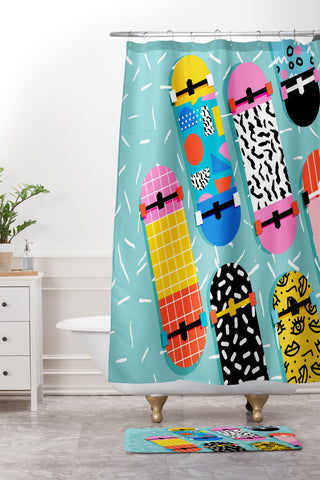 Wacka Designs Omigod 80s retro Shower Curtain And Mat